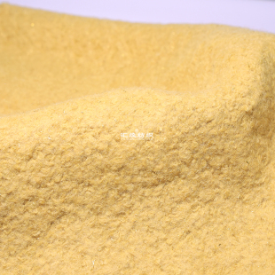 加厚浅黄色圈圈针织羊毛布料呢料冬季外套斗篷服装亮丝毛料面料