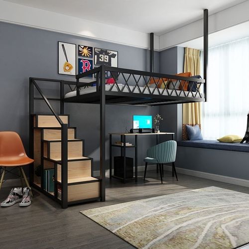 小户型高架床铁艺创意省空间吊床