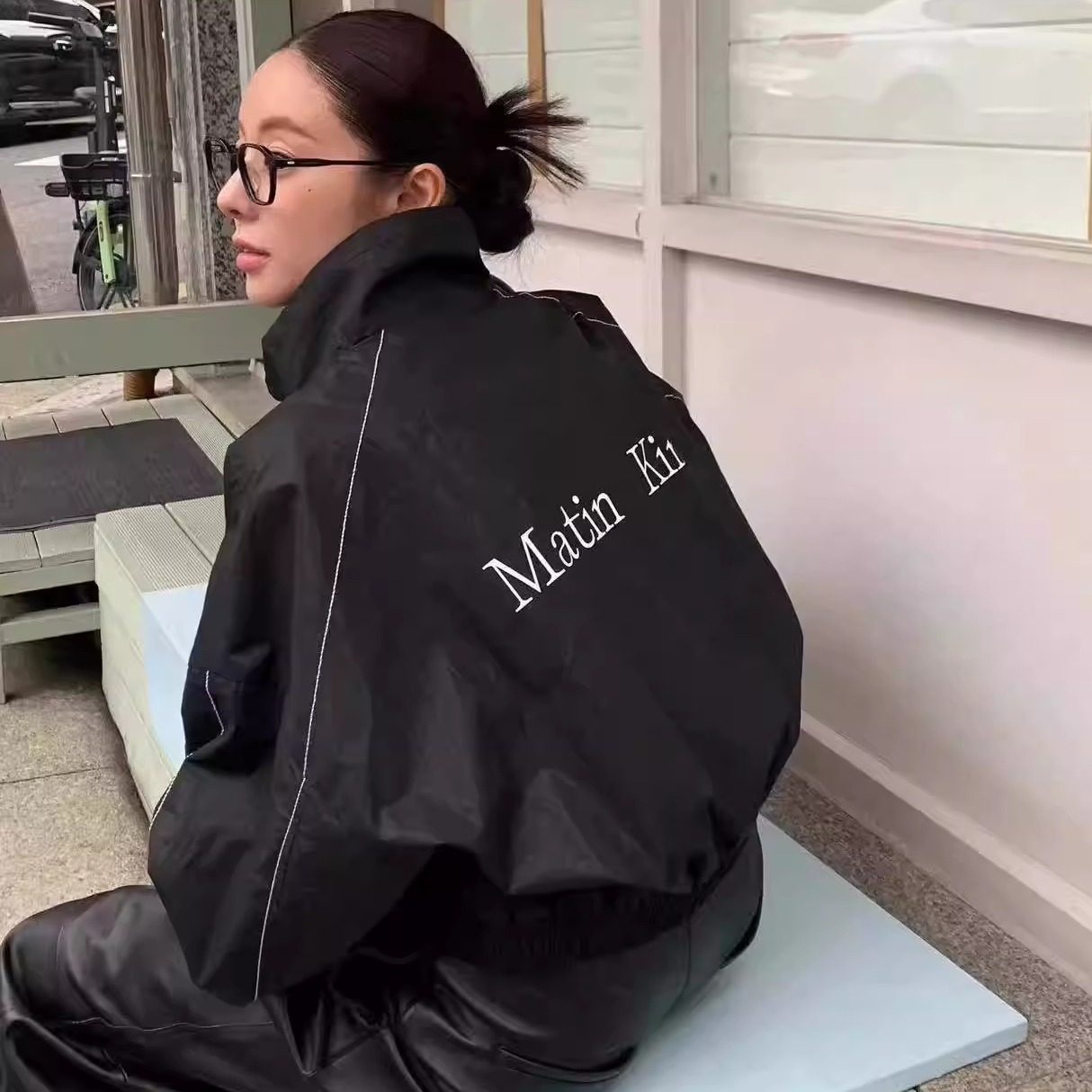 韩国代购matinkim短款双拉链立领防风外套宽松冲锋衣夹克女新款,女装/女士精品,短外套,淘宝优惠券,粉丝福利购,淘宝优惠卷