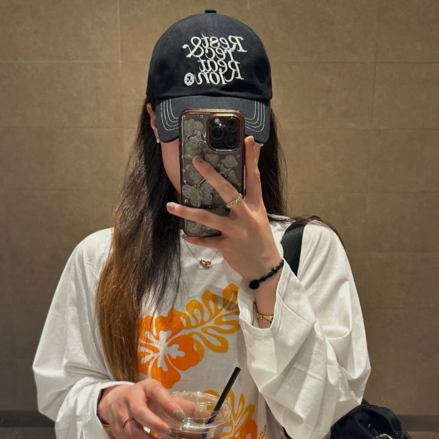 韩国代购 restandrecreation刺绣字母棒球帽RR鸭舌帽男女遮阳帽子