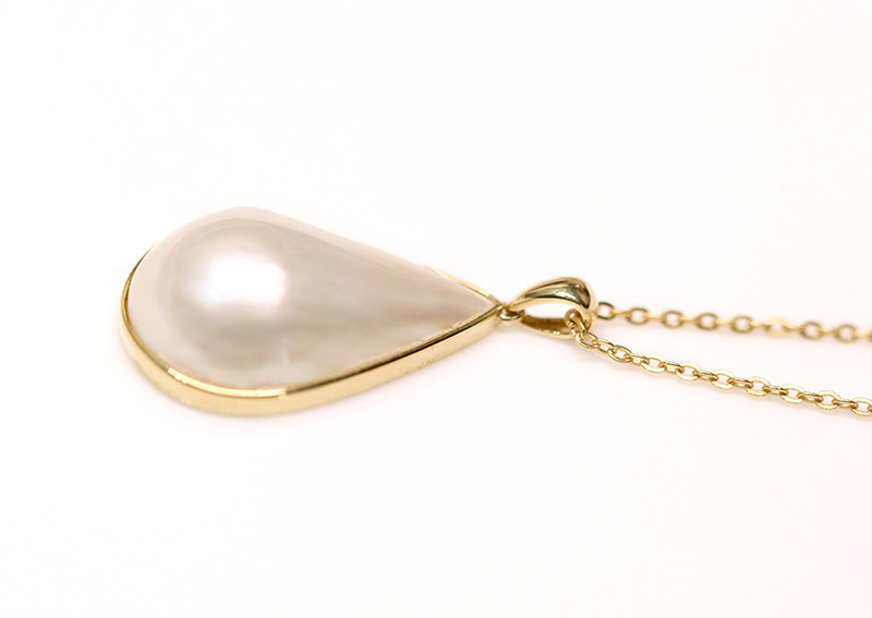 进口马贝珍珠吊坠 18k金挂坠海水珍珠马贝珠项链吊坠玛贝珠强光