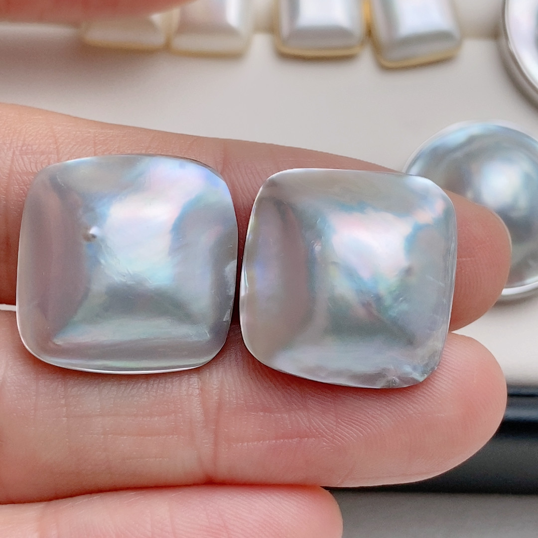 立体方糖海水马贝耳钉，极光18mm,珠宝/钻石/翡翠,耳饰,淘宝优惠券,粉丝福利购,淘宝优惠卷