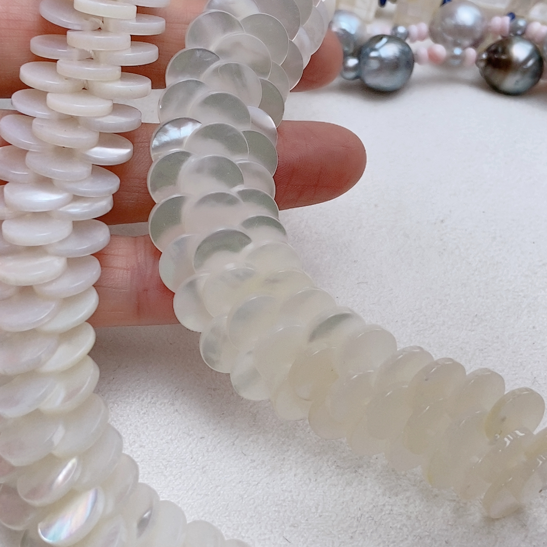 出口款，手工编织白蝶贝项链