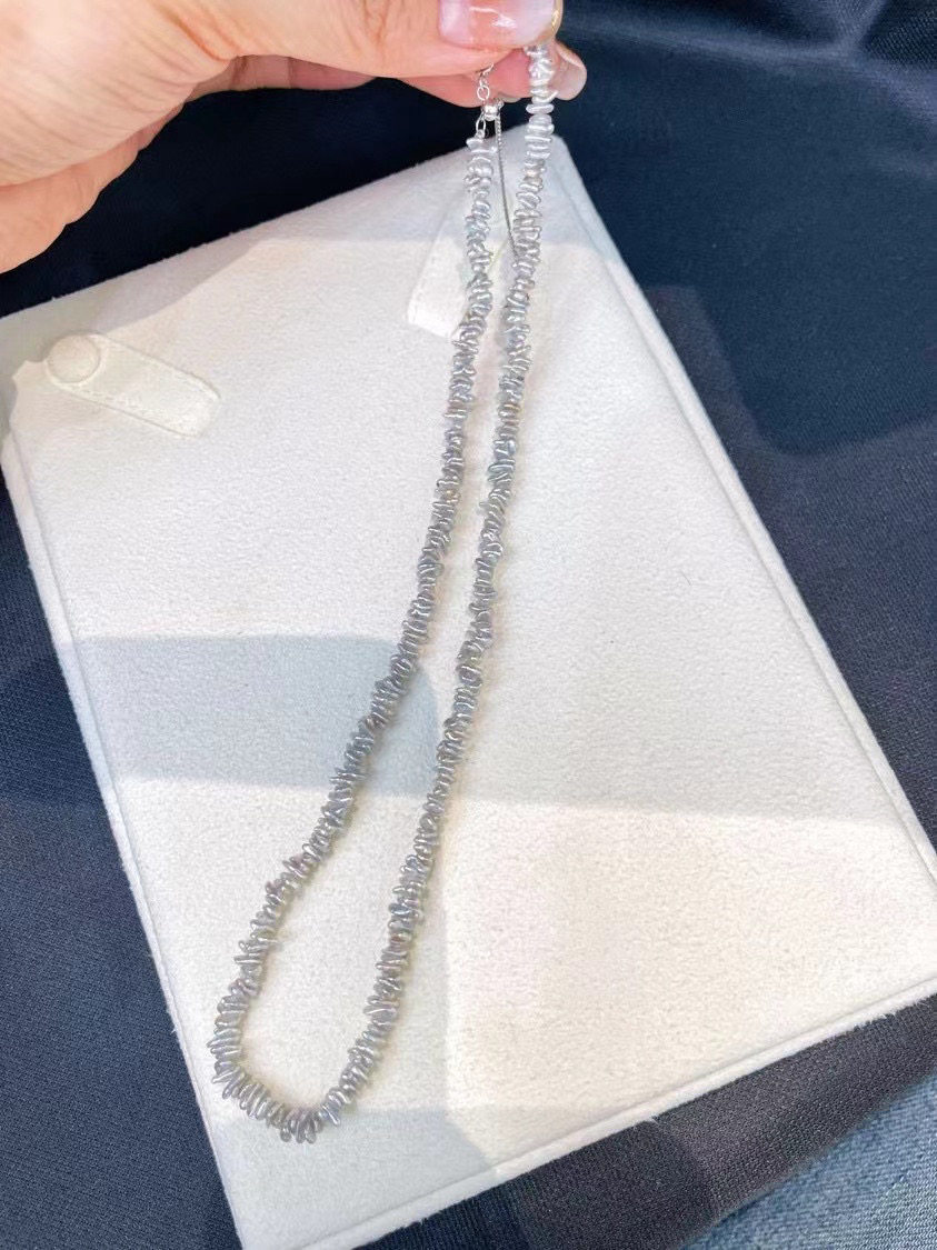 真多麻色keshi项链，无核日本海水珠2-4mm 天然蓝色碎银子，40cm,珠宝/钻石/翡翠,颈饰,淘宝优惠券,粉丝福利购,淘宝优惠卷