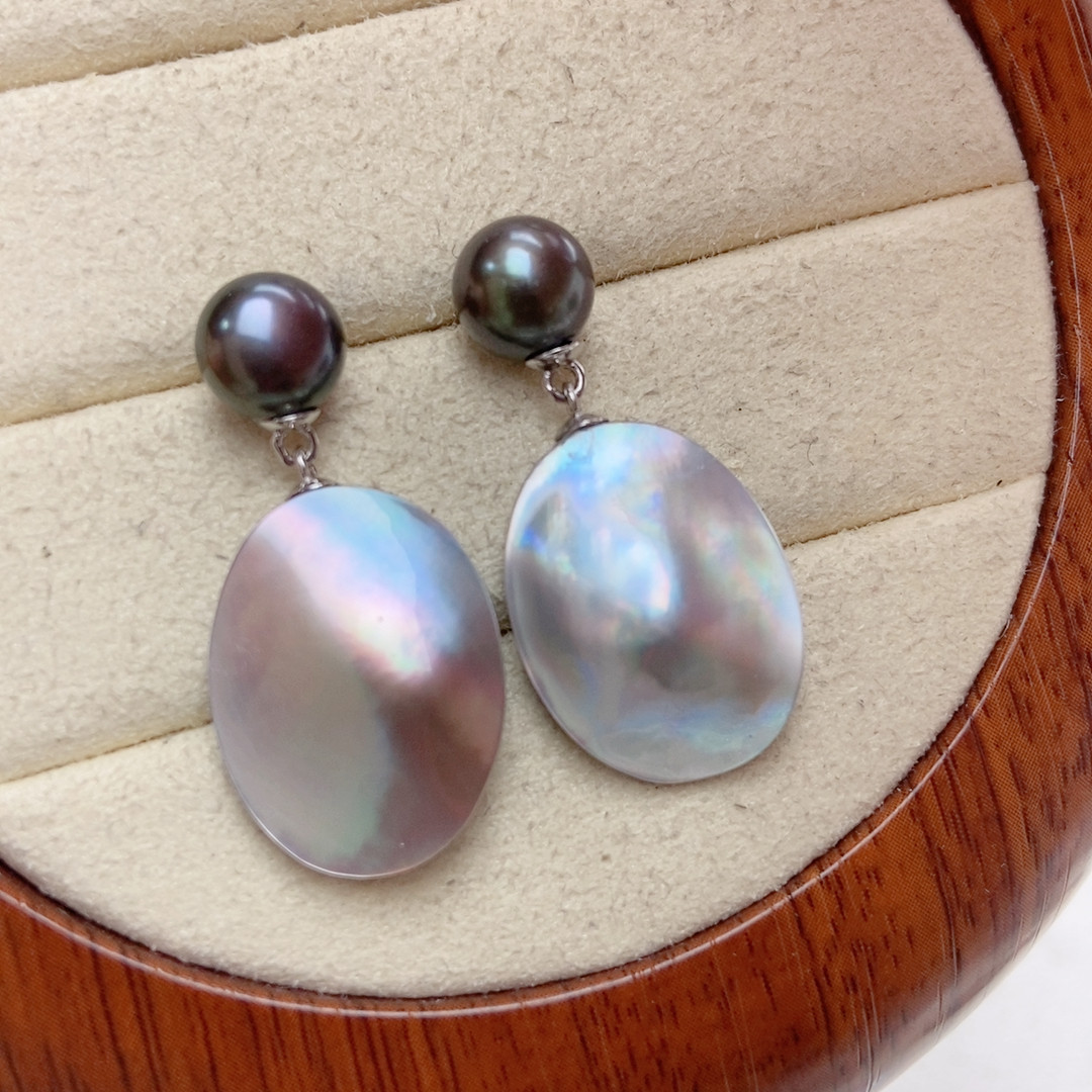 天然海水马贝，黑色淡水珍珠，纯银耳钉,珠宝/钻石/翡翠,耳饰,淘宝优惠券,粉丝福利购,淘宝优惠卷