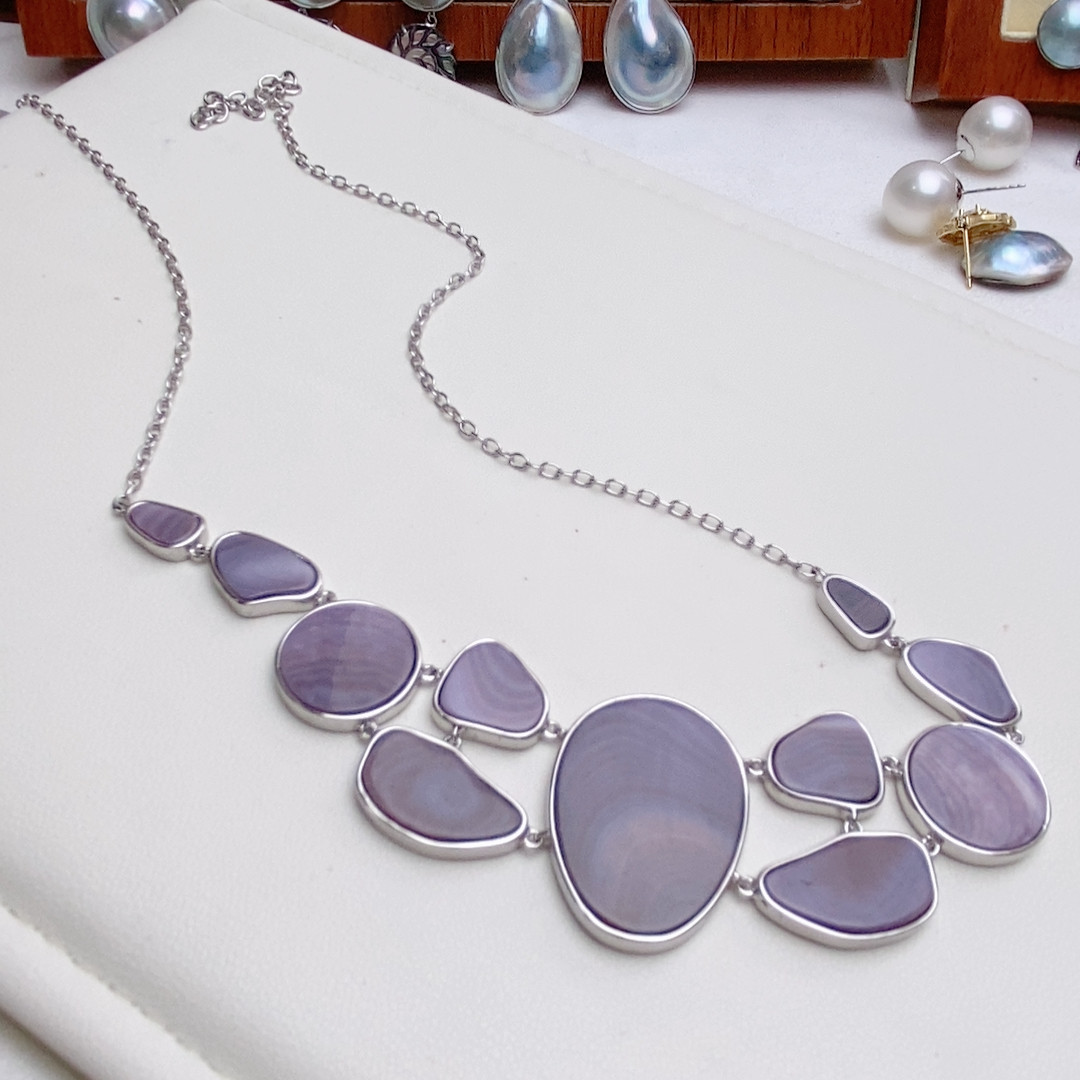 天然紫色海水贝，纯银项链50cm,珠宝/钻石/翡翠,耳饰,淘宝优惠券,粉丝福利购,淘宝优惠卷