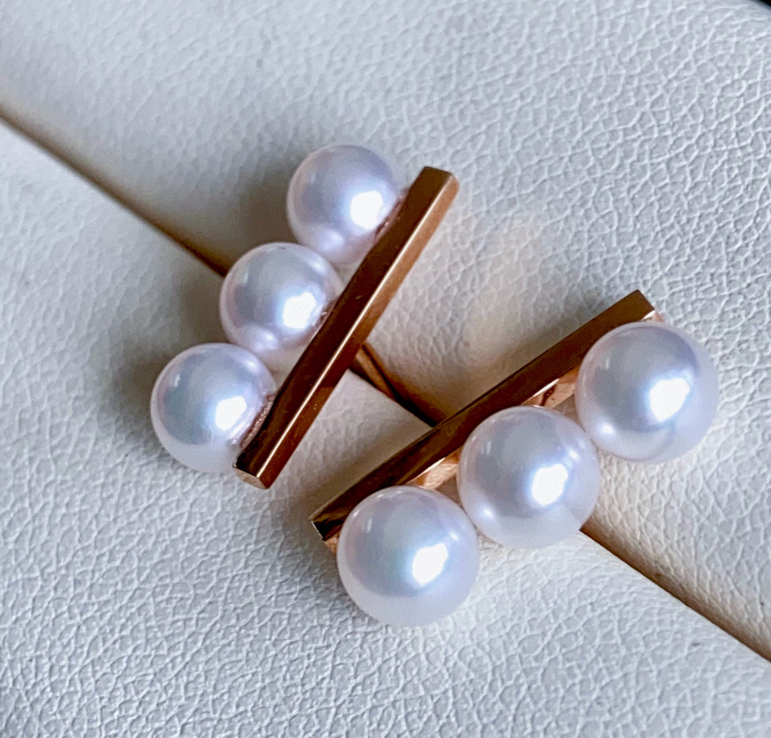 平衡款耳钉，加厚18K玫瑰金，正圆无瑕akoya5-6mm,珠宝/钻石/翡翠,耳饰,淘宝优惠券,粉丝福利购,淘宝优惠卷