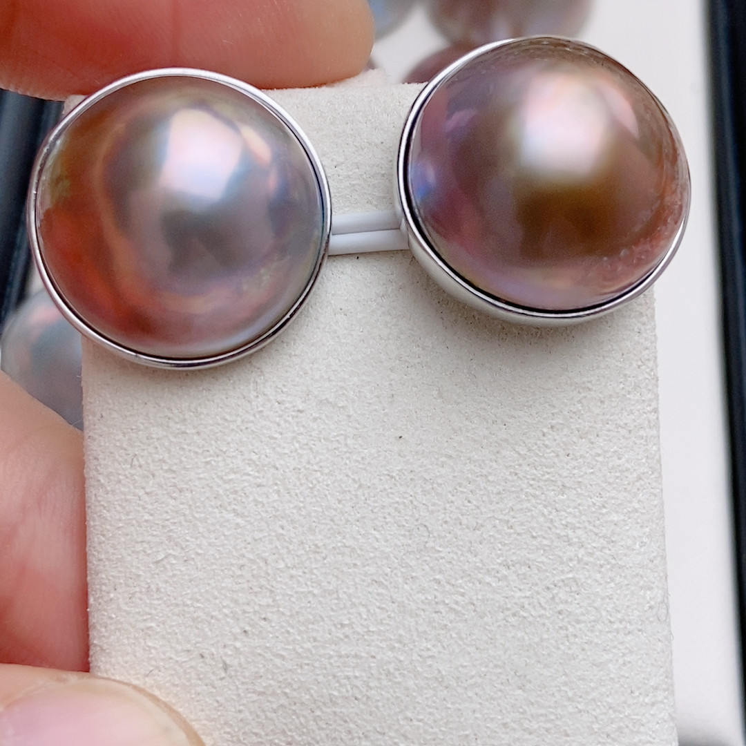 极光日本奄美岛海水马贝耳钉，深咖色18-19,珠宝/钻石/翡翠,耳饰,淘宝优惠券,粉丝福利购,淘宝优惠卷