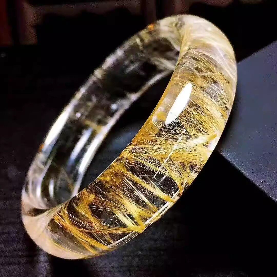 天然水晶手镯 金发晶天然水晶饰品 女士手镯 直播间专拍链接
