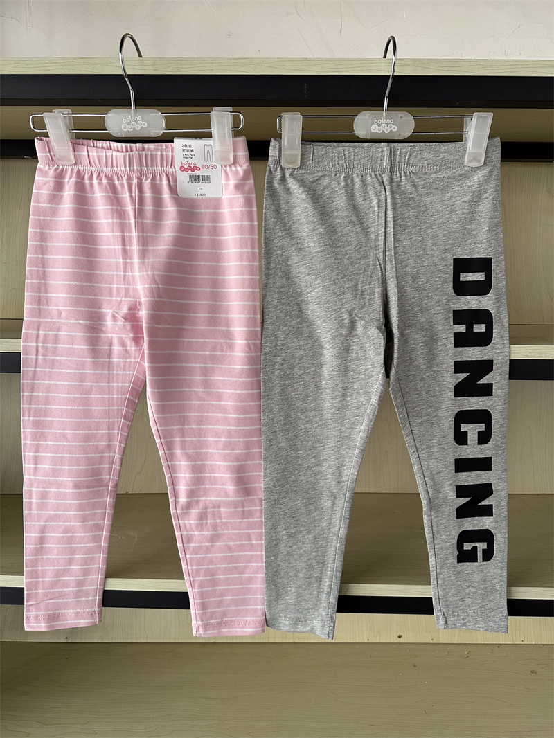 baleno junior春夏纯棉秋春新品舒适女童2条装打底长裤82909904