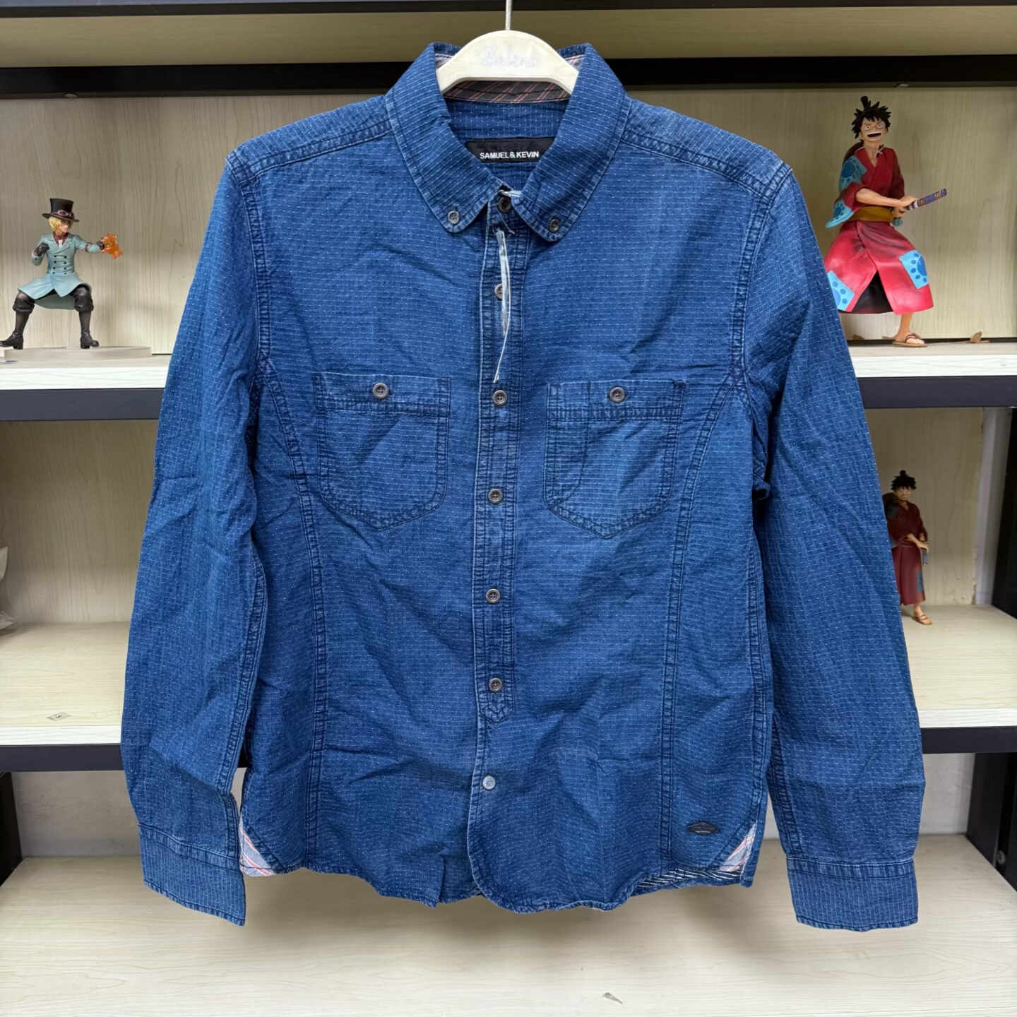 班尼路sk 系列男装长袖牛仔衬衫波点复古秋季长袖衬衣28504503,男装,牛仔衬衫,淘宝优惠券,粉丝福利购,淘宝优惠卷