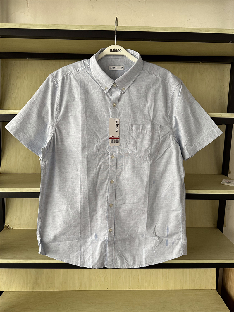 班尼路春夏新品男装 青年时尚纯色贴袋方领短袖休闲衬衫88804036