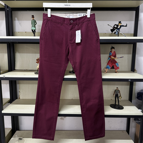 班尼路春秋新品男装青年简约纯色通勤修身小直筒休闲长裤88912069