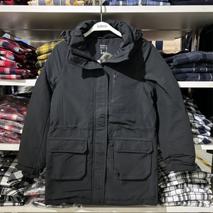 运动连帽羽绒外套88837952 简约直筒纯色中长款 班尼路秋冬新品 女装