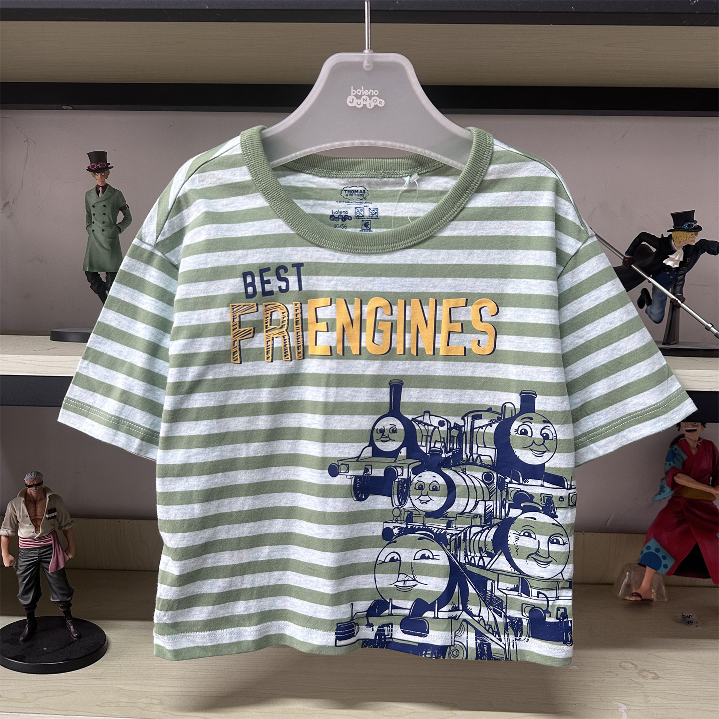 班尼路夏季男童装新款动漫托马斯条纹防蚊虫抗菌纯棉短袖82901239