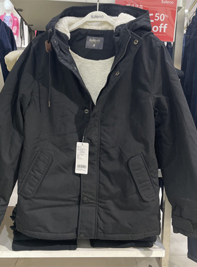 班尼路男装秋冬时尚加绒连帽多口袋夹克羊羔绒长袖外套男88837579