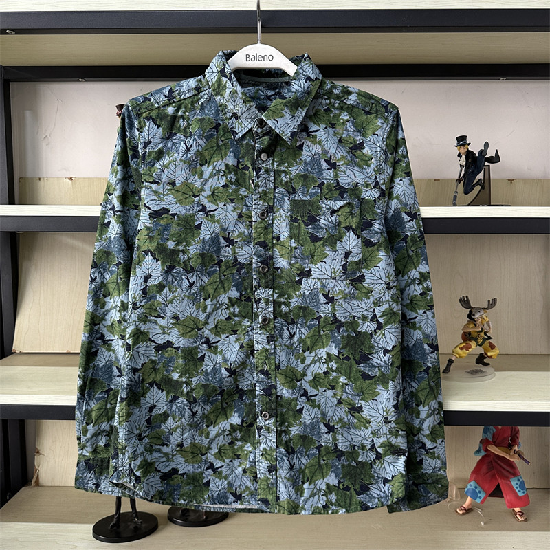 班尼路秋新品男装SK生活几何纯棉简约潮流时休闲长袖衬衫28534517