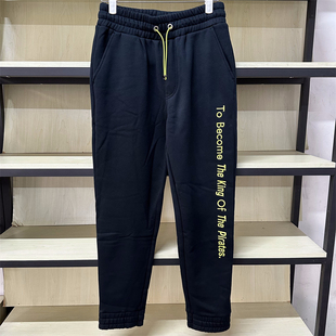 16939008 加厚加绒刺绣束脚青年休闲运动卫裤 班尼路海贼王男装 冬季