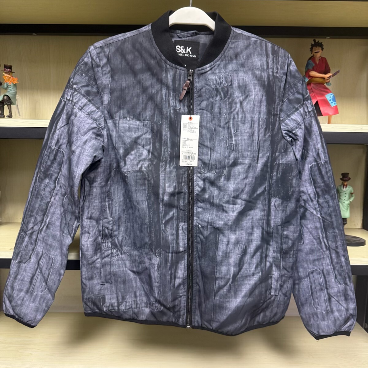 班尼路sk系列秋季男装薄棉不规则迷彩棒球领夹克外套薄28907011