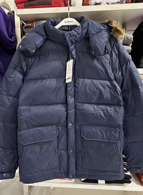 班尼路男士羽绒服秋冬新款休闲舒适大毛领加厚羽绒外套保暖可拆帽