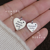 定制刻字母名字爱心桃心吊坠925纯银闺密女友情侣情人节生日礼物