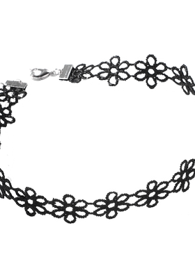 韩版蕾丝花朵颈链女脖子饰品短款