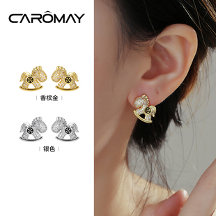 卡洛美骏马载财耳环女寓意小马金色耳饰马上有米小巧精致轻奢耳钉
