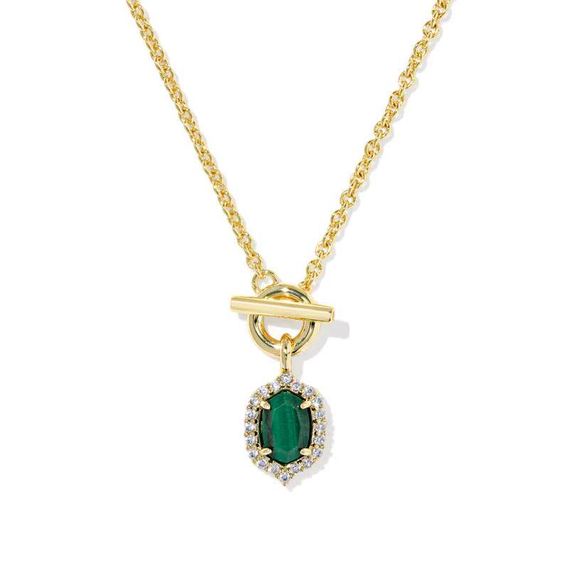 海外代购Kendra Scott（饰品）女士项链T字扣镶嵌金色孔雀石