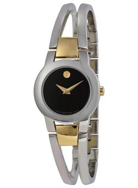 代购Movado摩凡陀女士腕表计时夜光日期防刮金属双色钢带防水