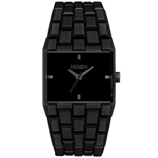 代购Nixon男女腕表时针分针秒针日期黑色金属钢带方形商务休闲