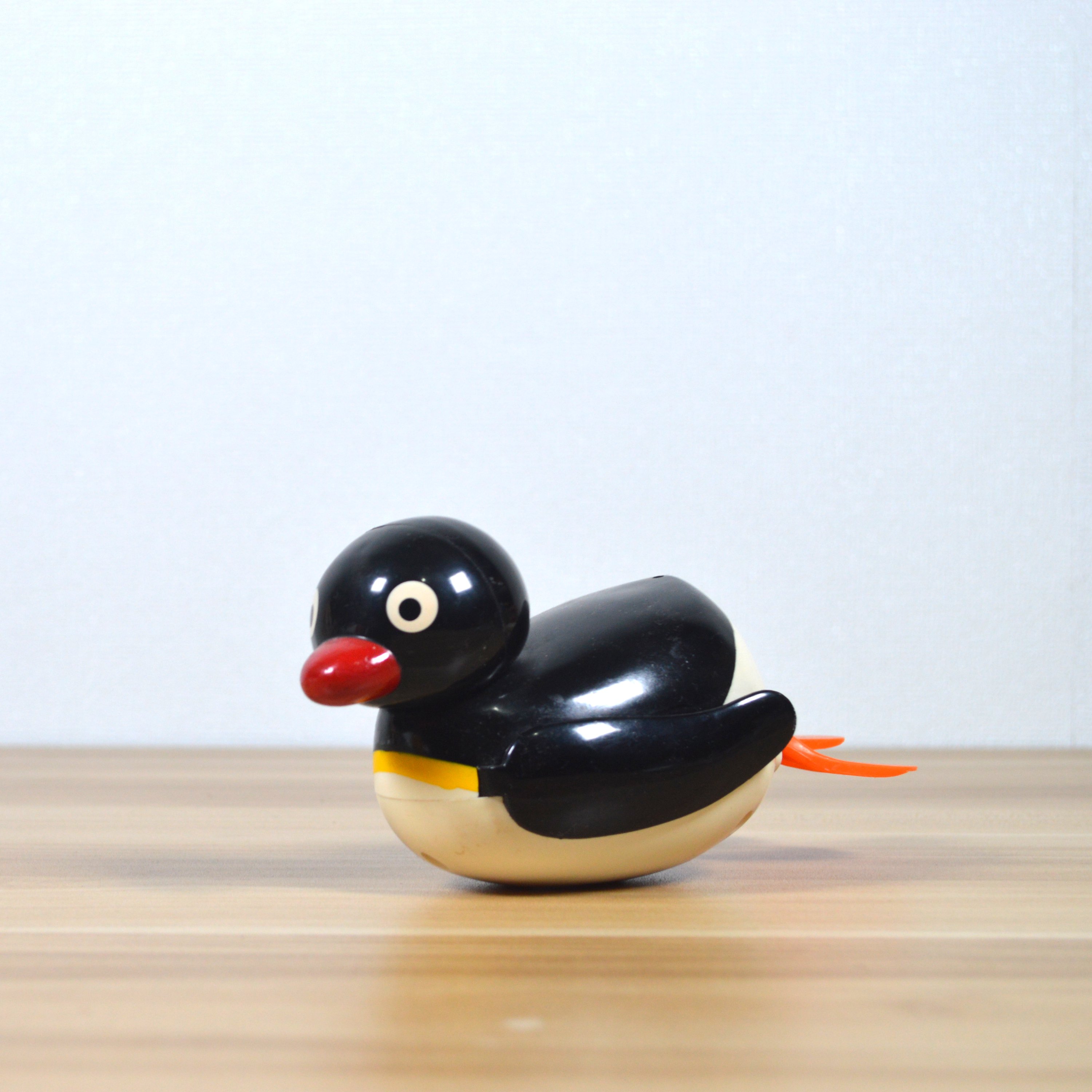 日本昭和中古pingu企鹅家族发条游泳企鹅戏水嬉水玩具