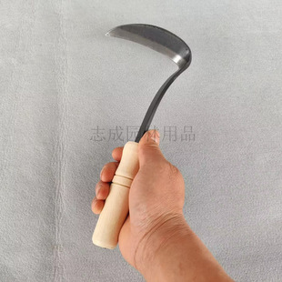 全钢月牙镰长颈弯把镰手打锄农用割菜割草镰菜园除草园艺花园庭院