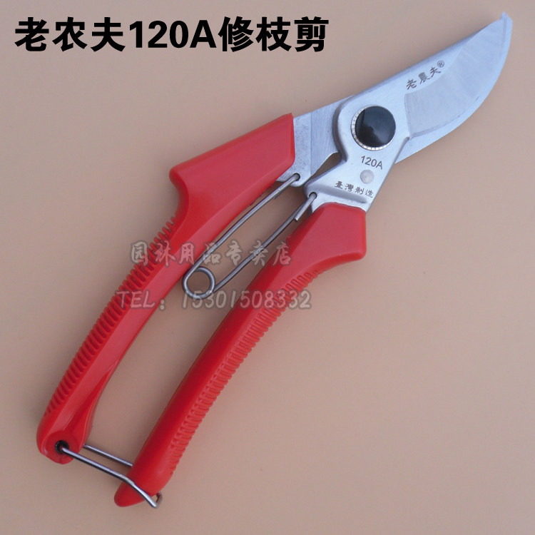 台湾老农夫120A修枝剪盆景剪刀果树苗木园艺摘果剪园林手剪桑剪