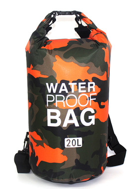 迷彩涤纶防水袋收纳袋单肩双肩防水桶包WATERPROOF BAG户外漂流袋