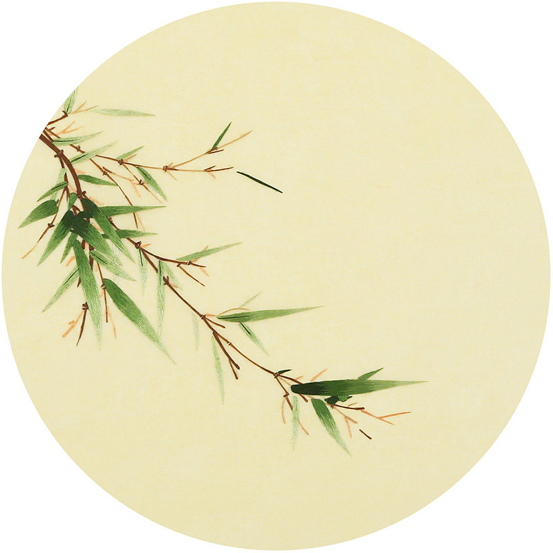 苏绣diy初学套件 带针迹 竹子 手工入门刺绣材料包绣花练习图自学