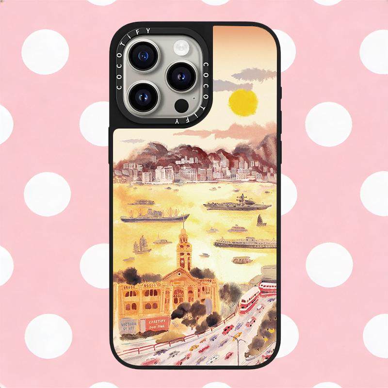 适用iPhone苹果16promax手机壳17/15pro/16全包16plus硬壳15轻奢风17奢华16pro潮旧尖沙咀的黄金时刻