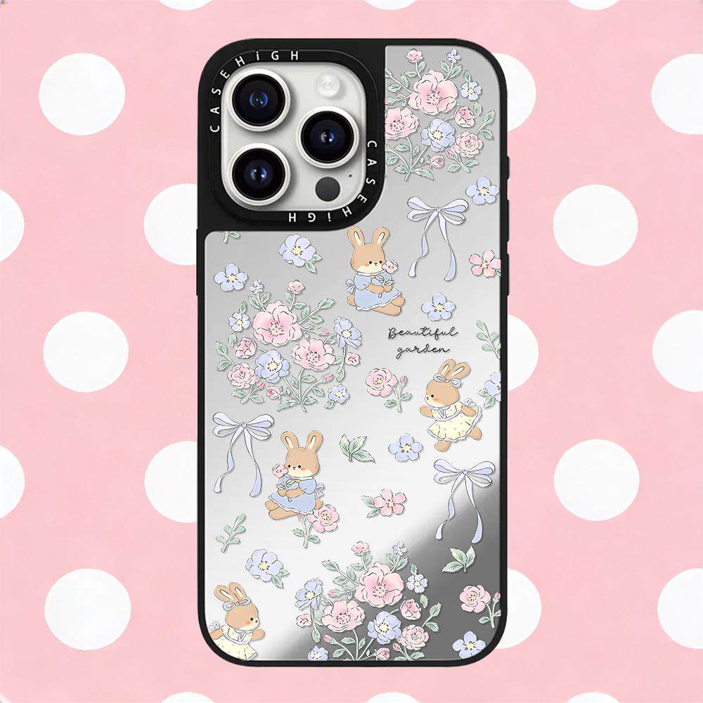 磁吸MagSafe日韩ins花卉蝴蝶结兔子适用iphone16pro手机壳17promax苹果15plus镜面保护套14卡通13可爱12