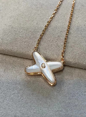 深海贝母气质玫瑰金防过敏锁骨链