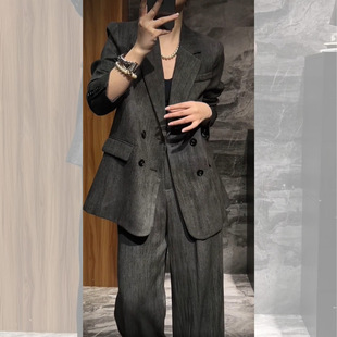 女装 阔腿裤 2025年通勤职业西装 胖m200斤早秋时髦西服套装 套装 大码