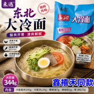 鑫禧禾同款来遇东北大冷面朝鲜族风味酸甜特色汤汁营养筋道速食面