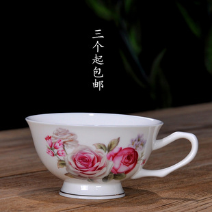 家用普洱喝茶咖杯啡 180ml陶瓷有耳大茶杯带手柄主人品茗杯子中式