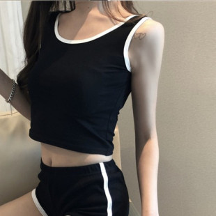 网红小心机内搭打底吊带背心女外穿潮蹦迪性感露脐短款港味上衣夏