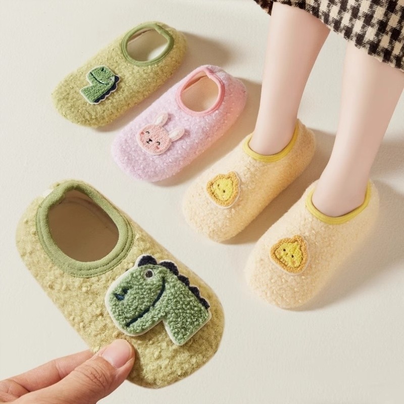秋冬儿童地板袜防滑隔凉宝宝室内成人鞋袜婴幼学步鞋婴儿地板鞋