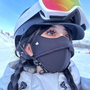 立体露鼻保暖口罩女男冬季高颜值加大时尚加绒防寒防晒全脸面罩