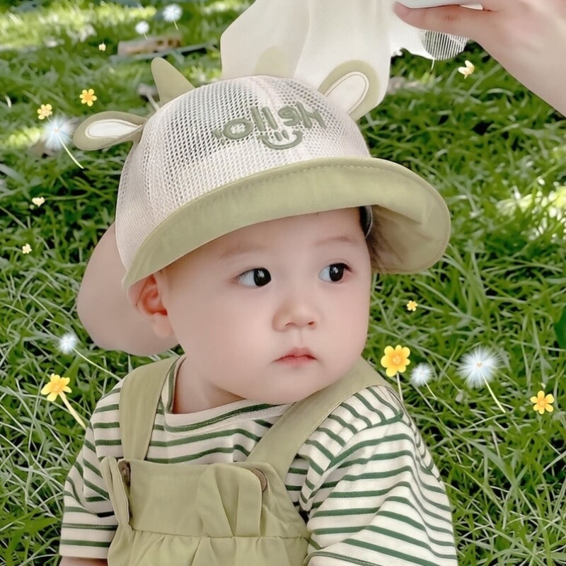 婴儿遮阳帽子夏季薄款男童女童全网鸭舌帽小童宝宝防晒透气渔夫帽