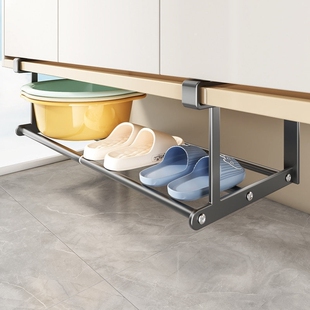 可伸缩悬挂脸盆架浴室柜下盆子放置架化妆室洗脸盆置物架挂盆神器