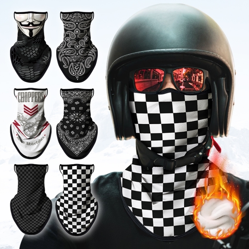 冬季骑行摩托车滑雪面罩防风防寒保暖围脖男护脸护颈复古挂耳面巾