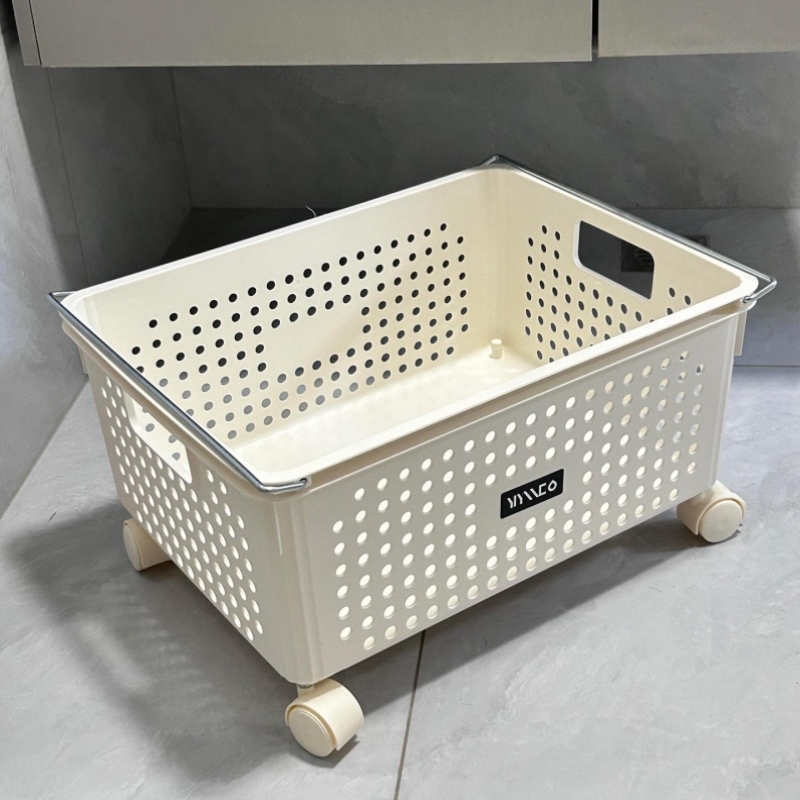 【新家的100个快递】柜下浴室脏衣篓带轮脏衣篮小推车衣服收纳筐