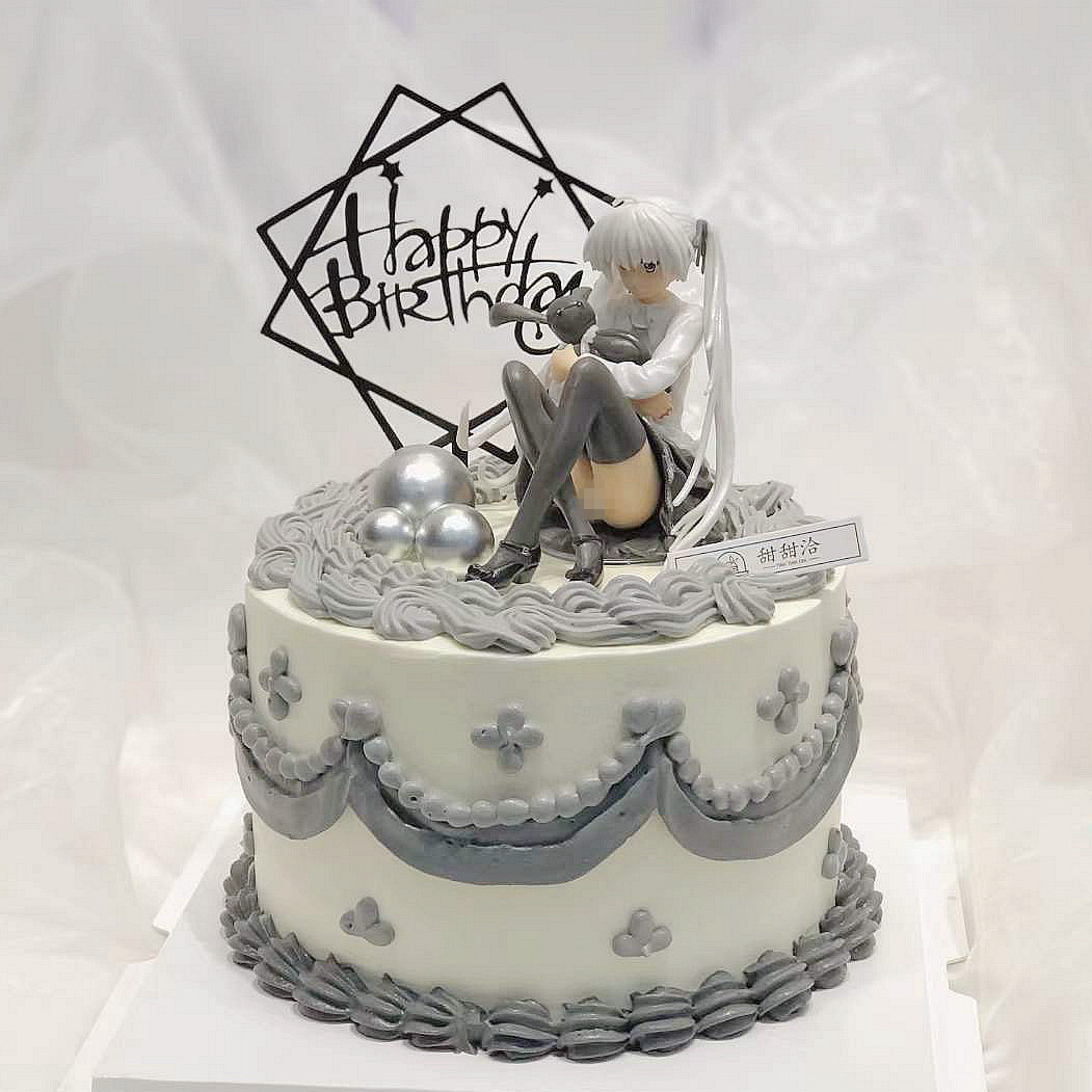 兔子穹妹蛋糕装饰摆件动漫美少女公主女神生日蛋糕配件车载手办