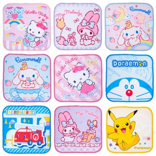 香港正版三丽鸥KITTY哆啦A梦比卡丘儿童吸水毛手巾卡通方面巾两条